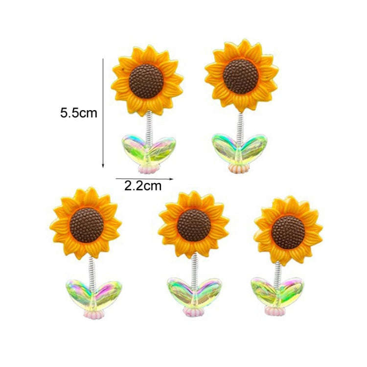 5pcs /Set Cute Sunflower Car Ornament Car Center Console Shaking Flowers Decoration, Style: A Mod...