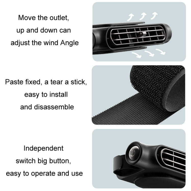 Car Turbine High Wind USB Plug-in Seat Back Fan(CF03 Black)