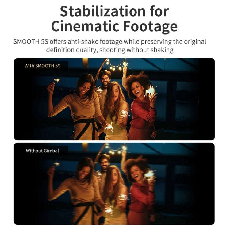 ZHIYUN Smooth 5S 3-Axis Smartphone Handheld Gimbals Stabilizer, Spec: Standard Black