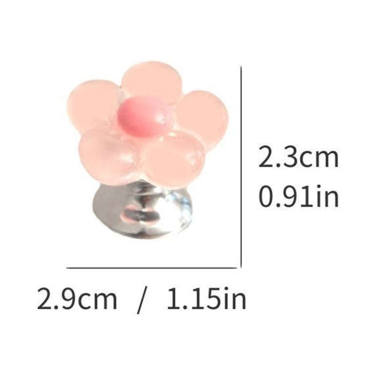 Cute Flower Toilet Pusher Nail Art Special Bathroom Flush Switch Button(Pink)