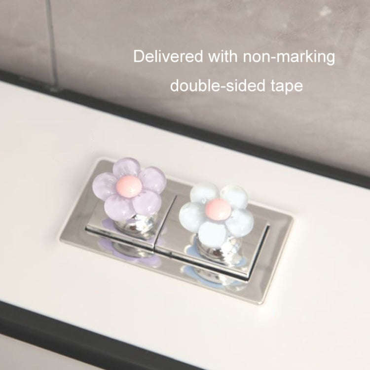 Cute Flower Toilet Pusher Nail Art Special Bathroom Flush Switch Button(Pink)
