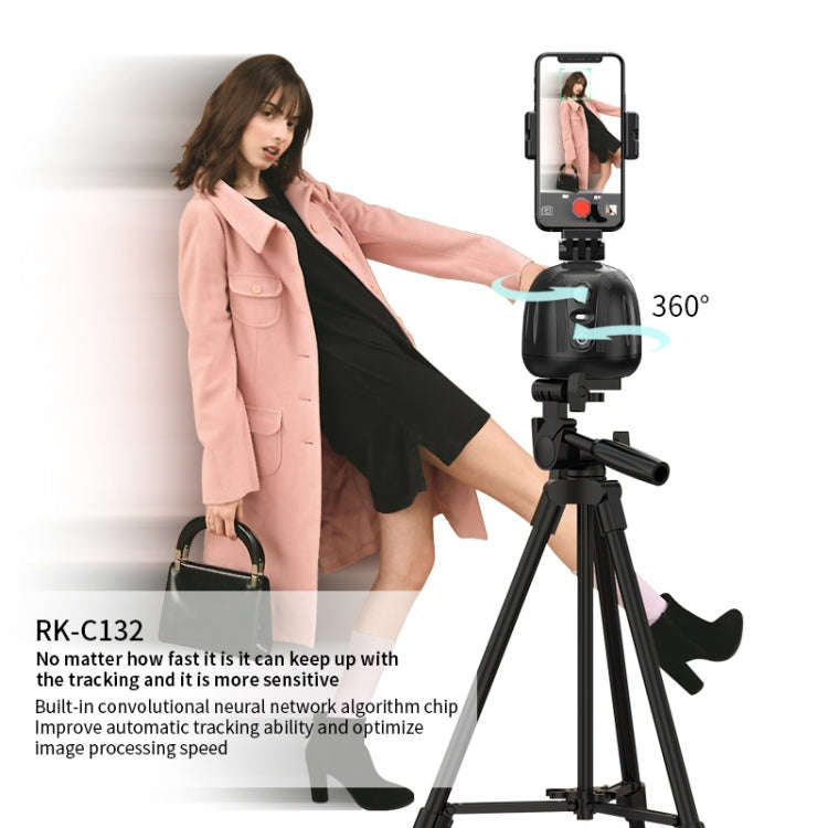 360 Degree Intelligent Follow Live Video Recording Desktop Stabilizer(White)