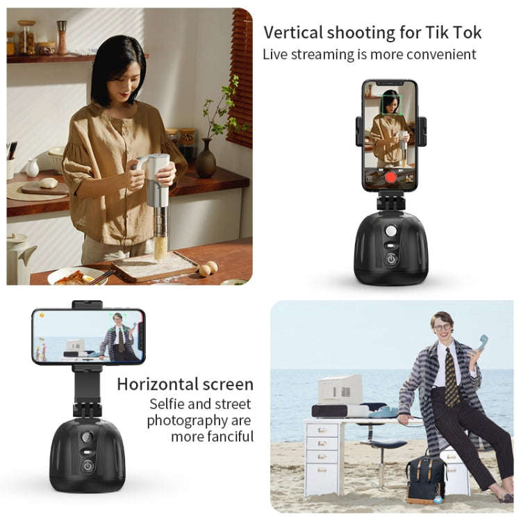 360 Degree Intelligent Follow Live Video Recording Desktop Stabilizer(White)