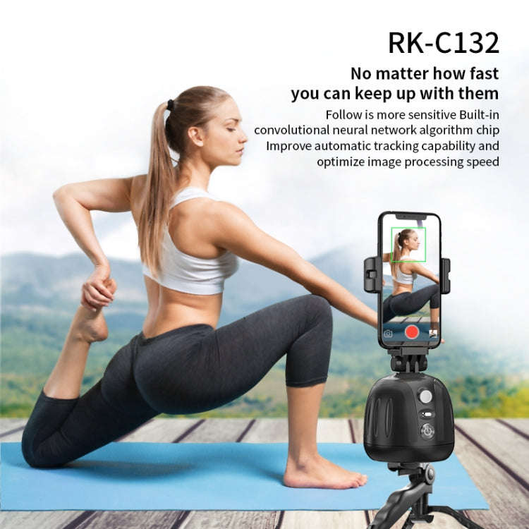 360 Degree Intelligent Follow Live Video Recording Desktop Stabilizer(White)