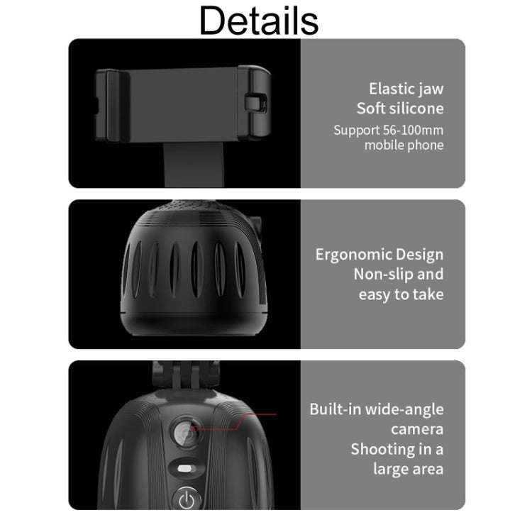 360 Degree Intelligent Follow Live Video Recording Desktop Stabilizer(White)
