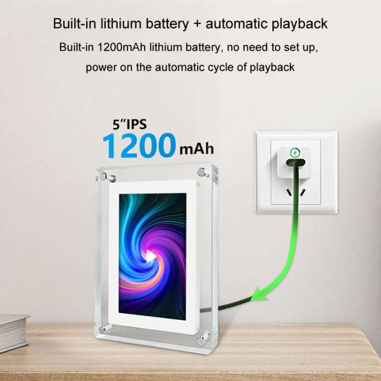 5 Inch HD Digital Photo Frame Crystal Advertising Player 1080P Motion Video Picture Display Playe...