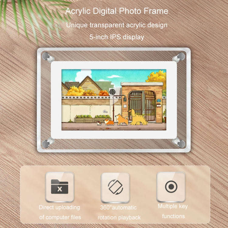 5 Inch HD Digital Photo Frame Crystal Advertising Player 1080P Motion Video Picture Display Playe...