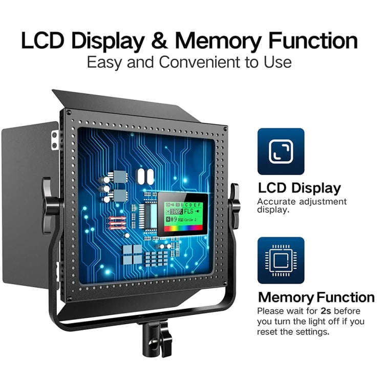 Pixel K80 RGB 45W 2600-10000K 552 LEDs Photography Fill Light Panel Lamp With LCD Display,US Plug...