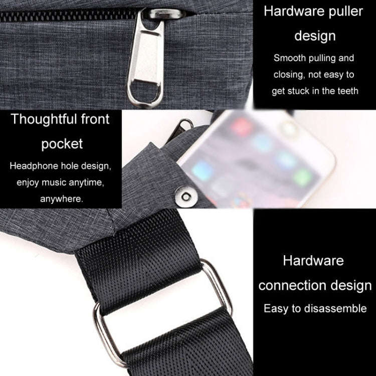 Sports Casual Men Crossbody Bag Large Capacity Multi-Pocket Single Shoulder Bag, Style: Right Sho...