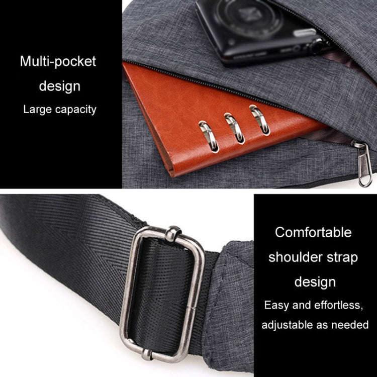 Sports Casual Men Crossbody Bag Large Capacity Multi-Pocket Single Shoulder Bag, Style: Right Sho...