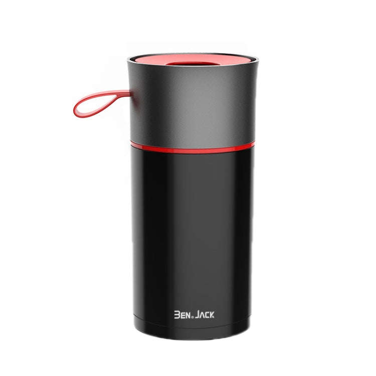 BEN.JACK Cylindrical Car Water Cup Holder Tissue Box(Black Red)