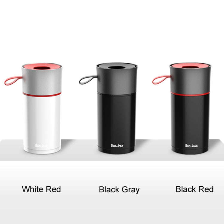 BEN.JACK Cylindrical Car Water Cup Holder Tissue Box(White Red)