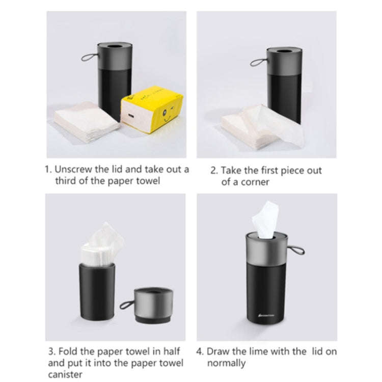 BEN.JACK Cylindrical Car Water Cup Holder Tissue Box(White Red)