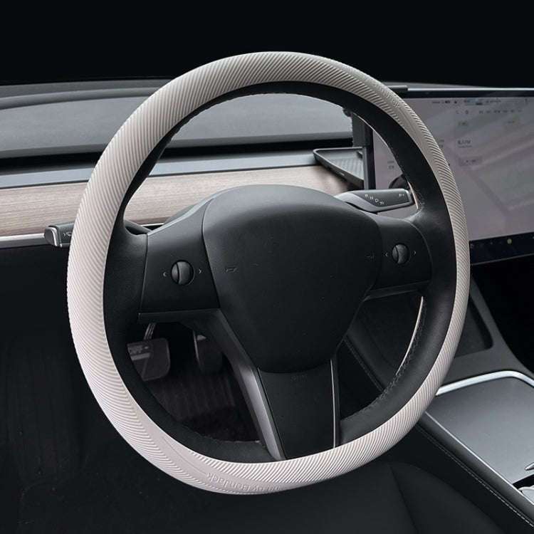 BEN.JACK Car Anti-slip Sweat-absorbent Liquid Silicone Steering Wheel Cover(Beige)