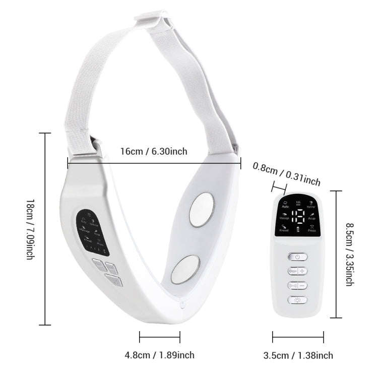 S1 EMS Microcurrent Colored Light Massage Beauty Instrument Remote Face Slimming Device(White)