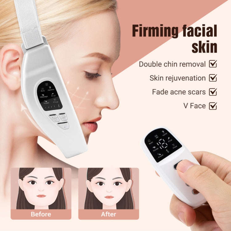 S1 EMS Microcurrent Colored Light Massage Beauty Instrument Remote Face Slimming Device(White)