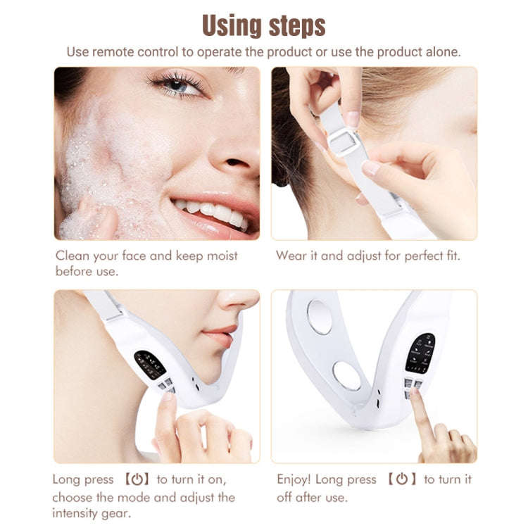 S1 EMS Microcurrent Colored Light Massage Beauty Instrument Remote Face Slimming Device(White)