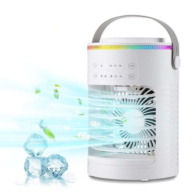 CF-516 USB Home Timed Desktop RGB Light Adjustable Spray Humidification Cooler Fan(White)
