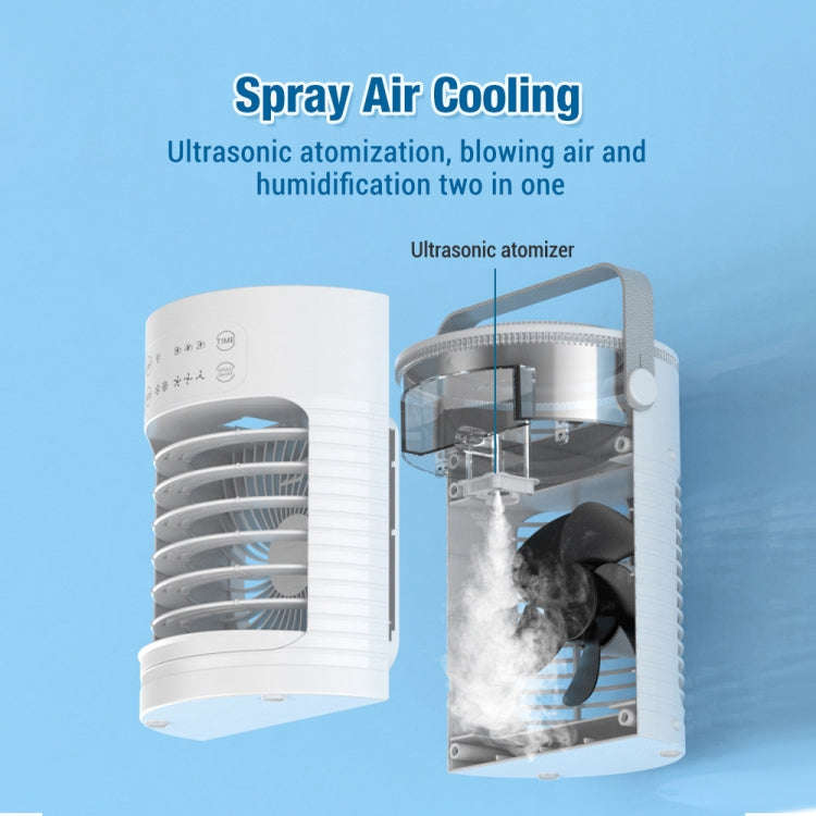 CF-516 USB Home Timed Desktop RGB Light Adjustable Spray Humidification Cooler Fan(White)