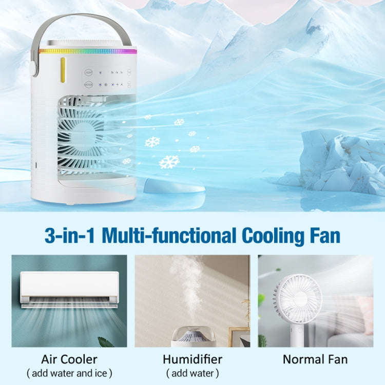 CF-516 USB Home Timed Desktop RGB Light Adjustable Spray Humidification Cooler Fan(White)