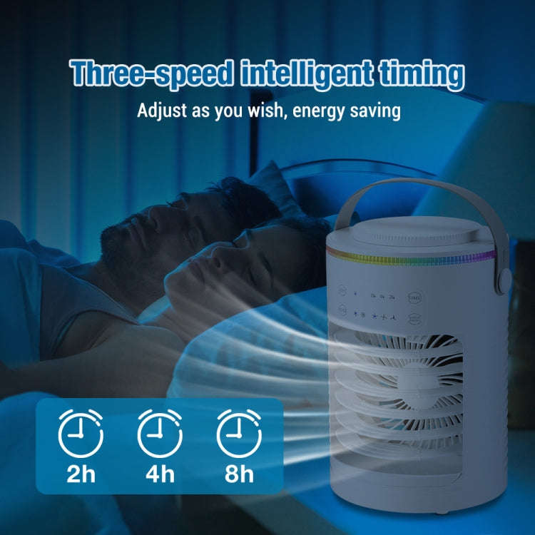 CF-516 USB Home Timed Desktop RGB Light Adjustable Spray Humidification Cooler Fan(White)