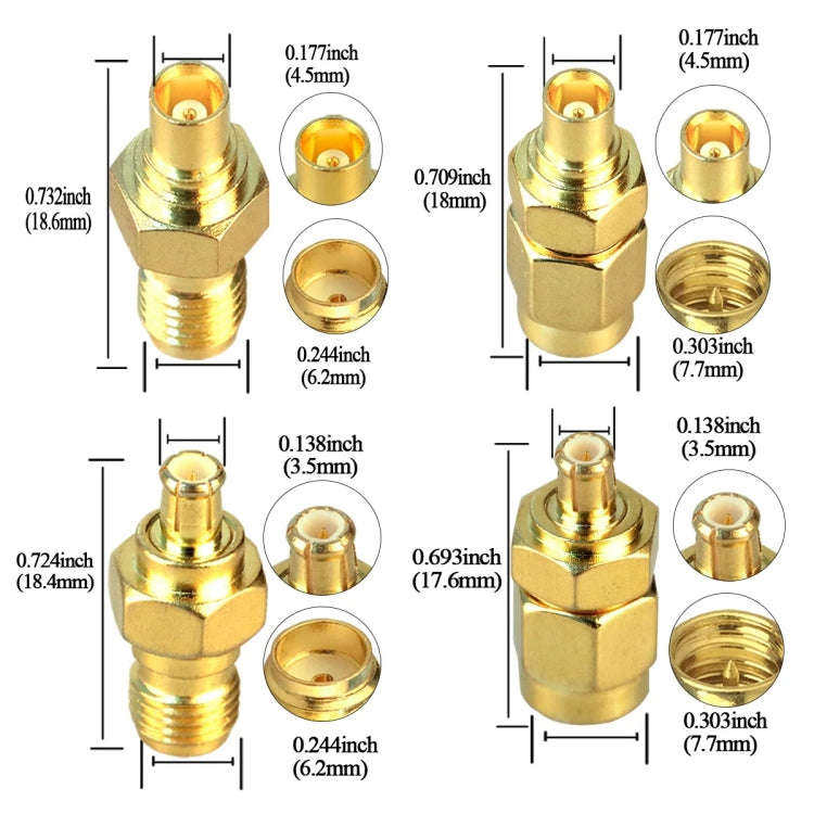 SMA Female To MCX Female High Frequency Coaxial Connector Antenna Rotating Joint