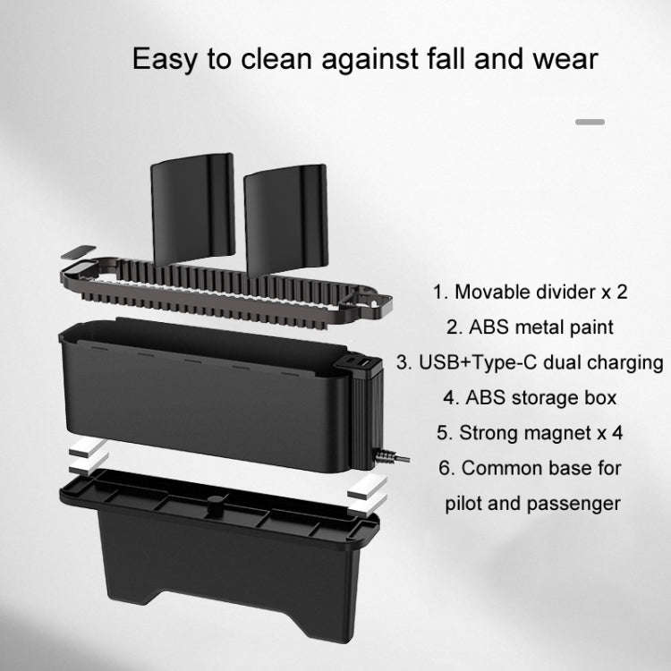 BEN.JACK Multifunctional Car Seat Gap Storage Box(Black)