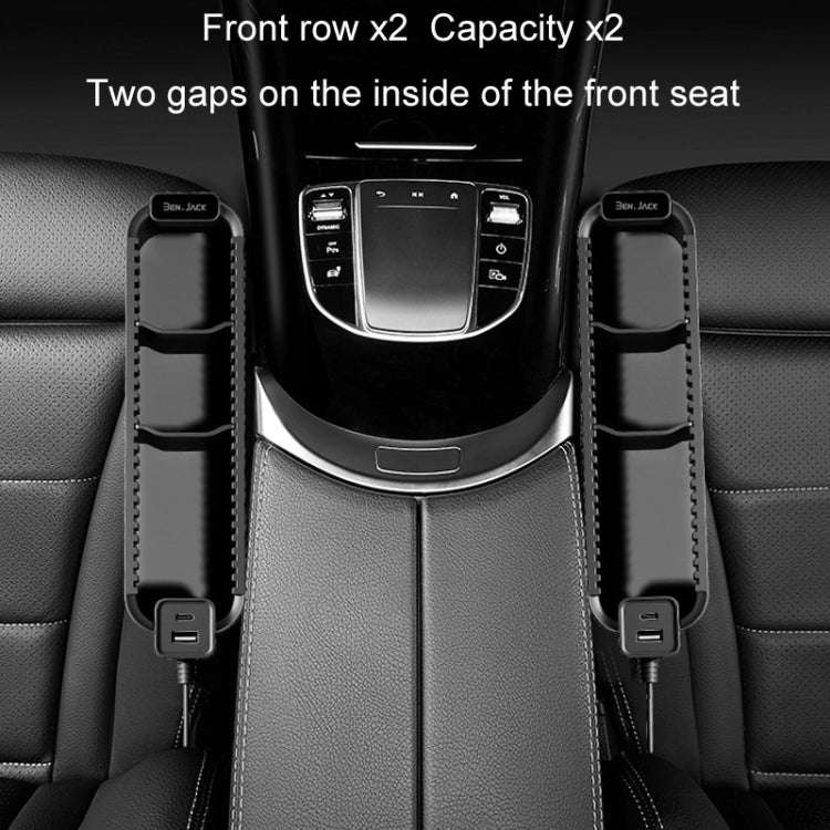 BEN.JACK Multifunctional Car Seat Gap Storage Box(Black)