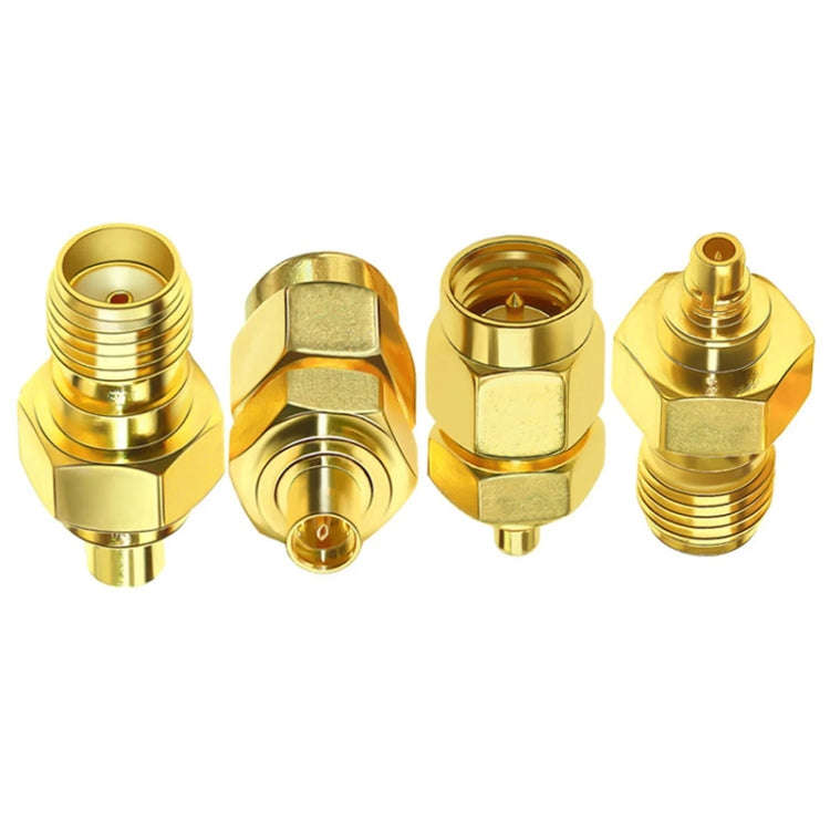 4pcs /Set SMA To MMCX Coaxial Adapter Kit Brass Coaxial Connector RF Antenna Adapter