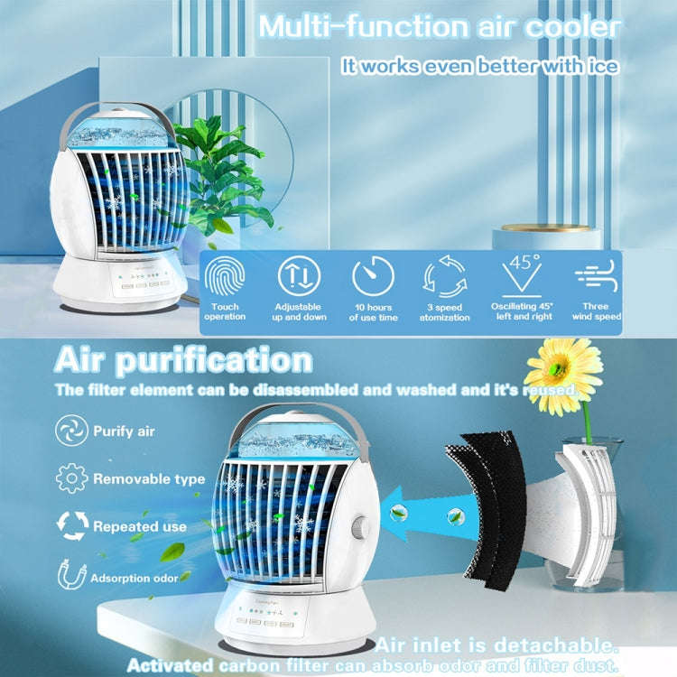 CF-009 USB Touch Spray Humidification Air Conditioning Fan Desktop Office Air Cooler(White)