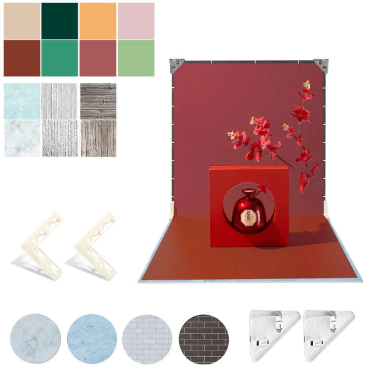 2pcs 40cm Double-Sided Background Board + 7pcs Backdrop Paper Photography Props Set, Spec: Set 4