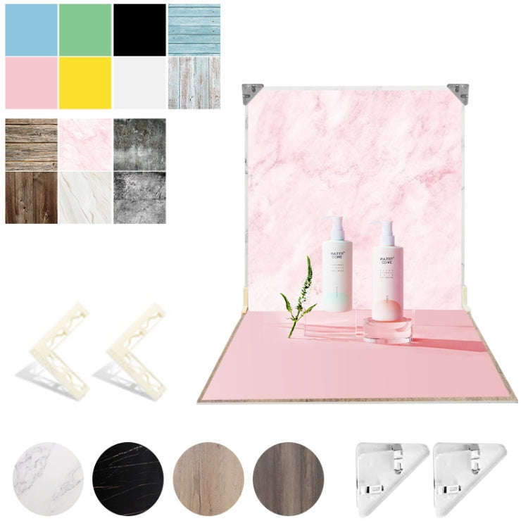 2pcs 60cm Double-Sided Background Board + 7pcs Backdrop Paper Photography Props Set, Spec: Set 1
