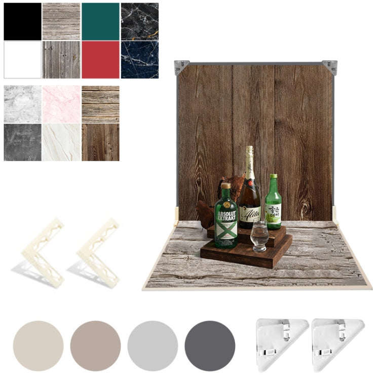 2pcs 60cm Double-Sided Background Board + 7pcs Backdrop Paper Photography Props Set, Spec: Set 5