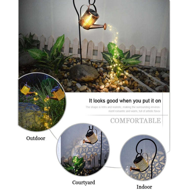 Iron Hollow Projection Light Solar Outdoor Waterproof Garden Kettle Light Lawn Landscape Ground P...