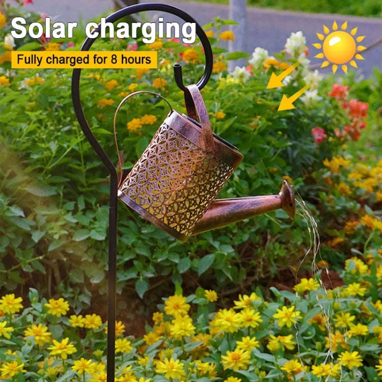 Iron Hollow Projection Light Solar Outdoor Waterproof Garden Kettle Light Lawn Landscape Ground P...