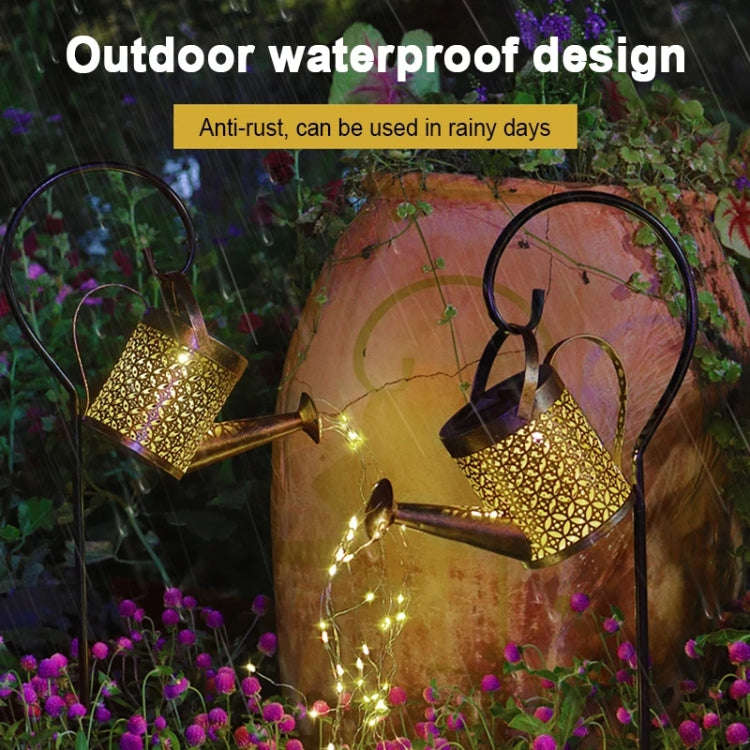 Iron Hollow Projection Light Solar Outdoor Waterproof Garden Kettle Light Lawn Landscape Ground P...