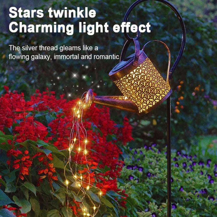 Iron Hollow Projection Light Solar Outdoor Waterproof Garden Kettle Light Lawn Landscape Ground P...