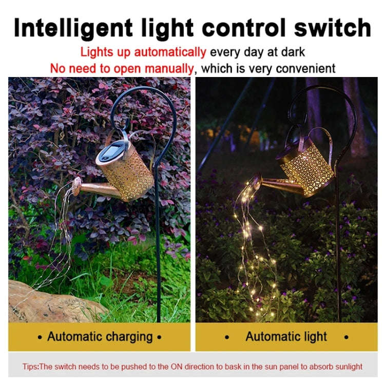 Iron Hollow Projection Light Solar Outdoor Waterproof Garden Kettle Light Lawn Landscape Ground P...