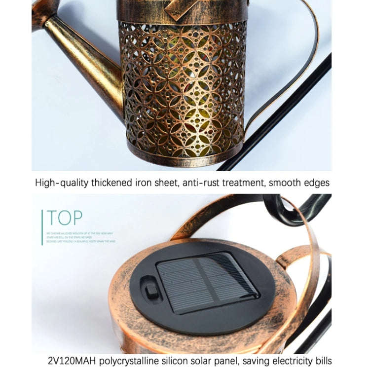 Iron Hollow Projection Light Solar Outdoor Waterproof Garden Kettle Light Lawn Landscape Ground P...