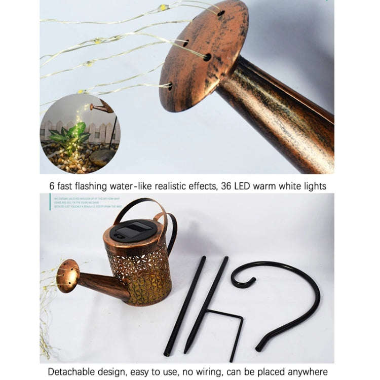 Iron Hollow Projection Light Solar Outdoor Waterproof Garden Kettle Light Lawn Landscape Ground P...