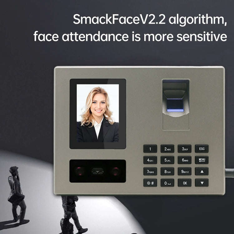 FA03 Intelligent Voice Prompt Face Recognition Fingerprint Attendance Machine(English with US Plug)