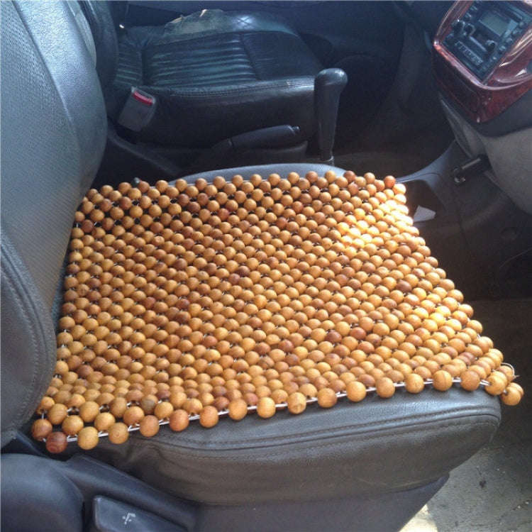 44x44cm Summer Car Pure Wood Beads Square Seat Cushion(Yellow)