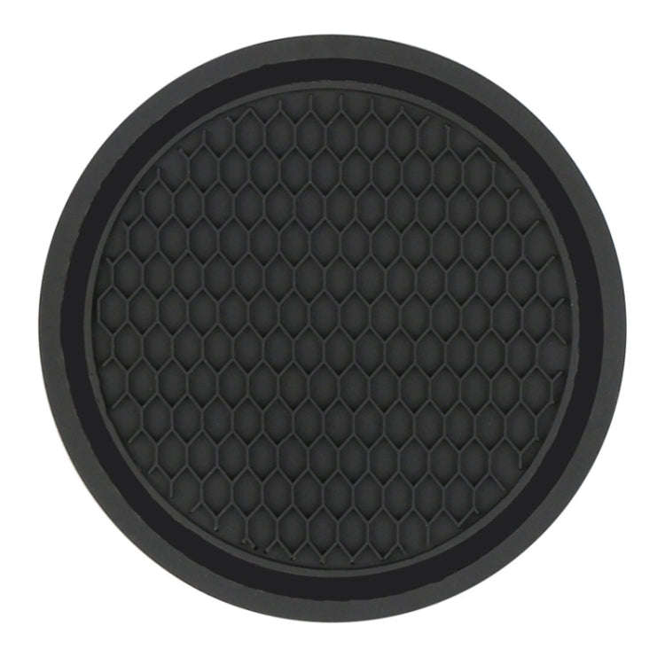 3pcs 7cm Car Diamond-free Water Coaster Interior Anti-slip Mat(Black)
