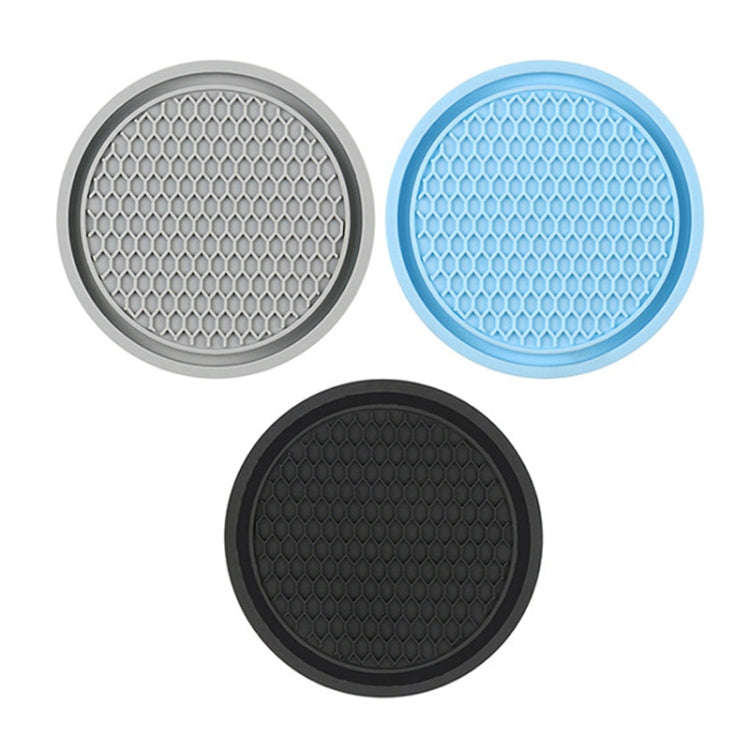 3pcs 7cm Car Diamond-free Water Coaster Interior Anti-slip Mat(Black)