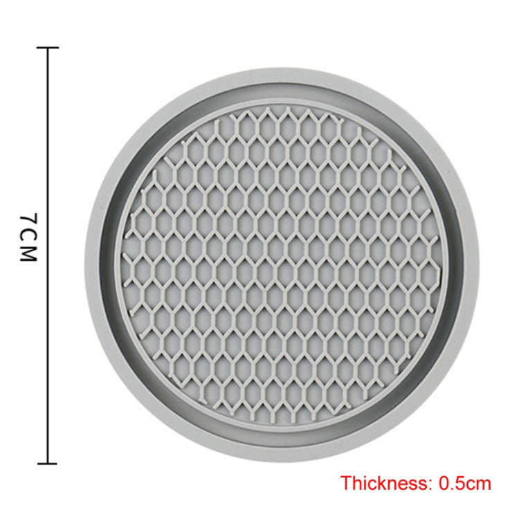 3pcs 7cm Car Diamond-free Water Coaster Interior Anti-slip Mat(Gray)