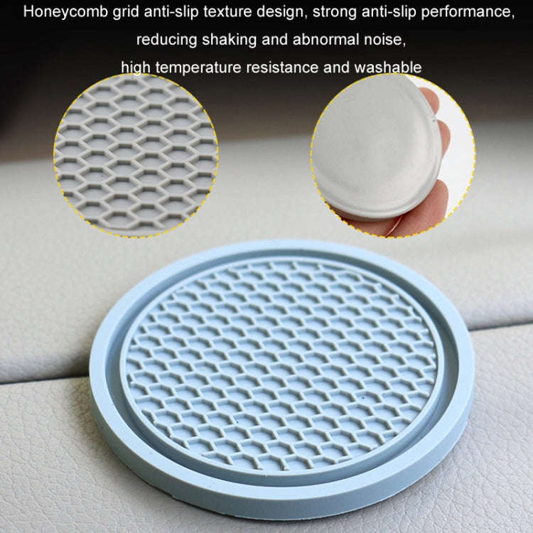 3pcs 7cm Car Diamond-free Water Coaster Interior Anti-slip Mat(Black)