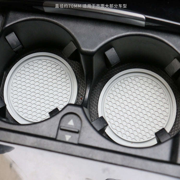 3pcs 7cm Car Diamond-free Water Coaster Interior Anti-slip Mat(Gray)