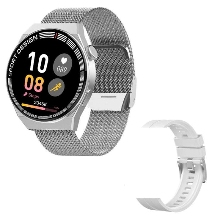 GT3Pro 1.28-Inch Health Monitoring Bluetooth Call Smart Watch With NFC, Color: Silver Steel
