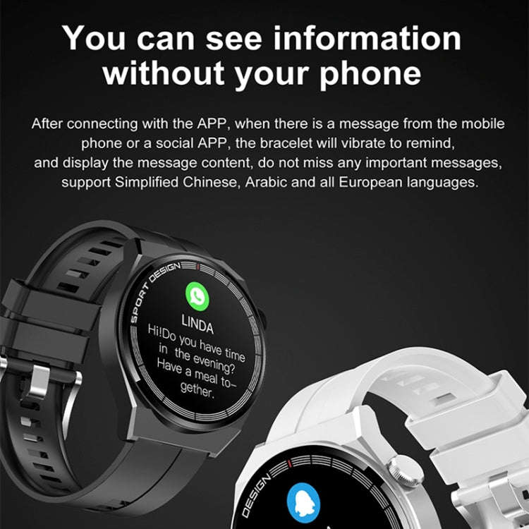GT3Pro 1.28-Inch Health Monitoring Bluetooth Call Smart Watch With NFC, Color: Black Leather
