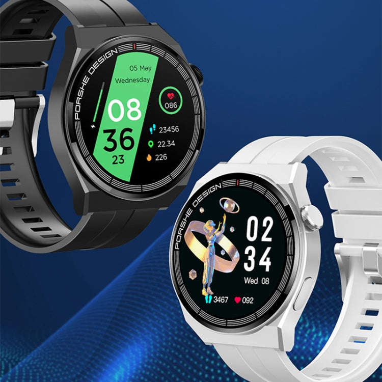 GT3Pro 1.28-Inch Health Monitoring Bluetooth Call Smart Watch With NFC, Color: Black Leather